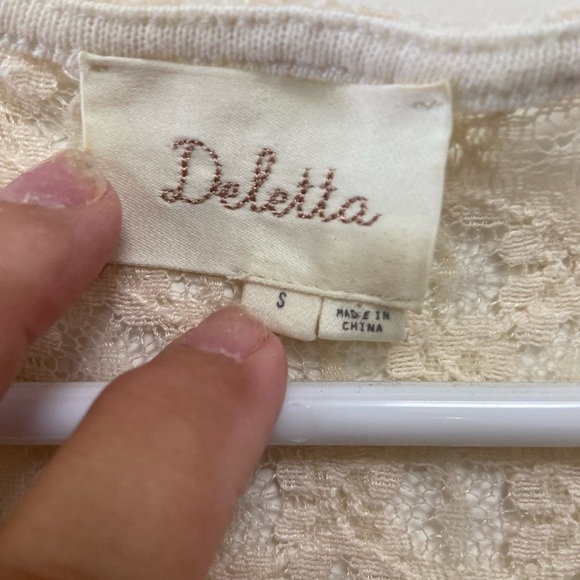 Anthropologie Deletta women's crochet & lace tank small - Picture 5 of 5